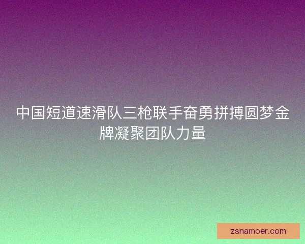 中国短道速滑队三枪联手奋勇拼搏圆梦金牌凝聚团队力量 中国短道速滑队三枪联手奋勇拼搏圆梦金牌凝聚团队力量